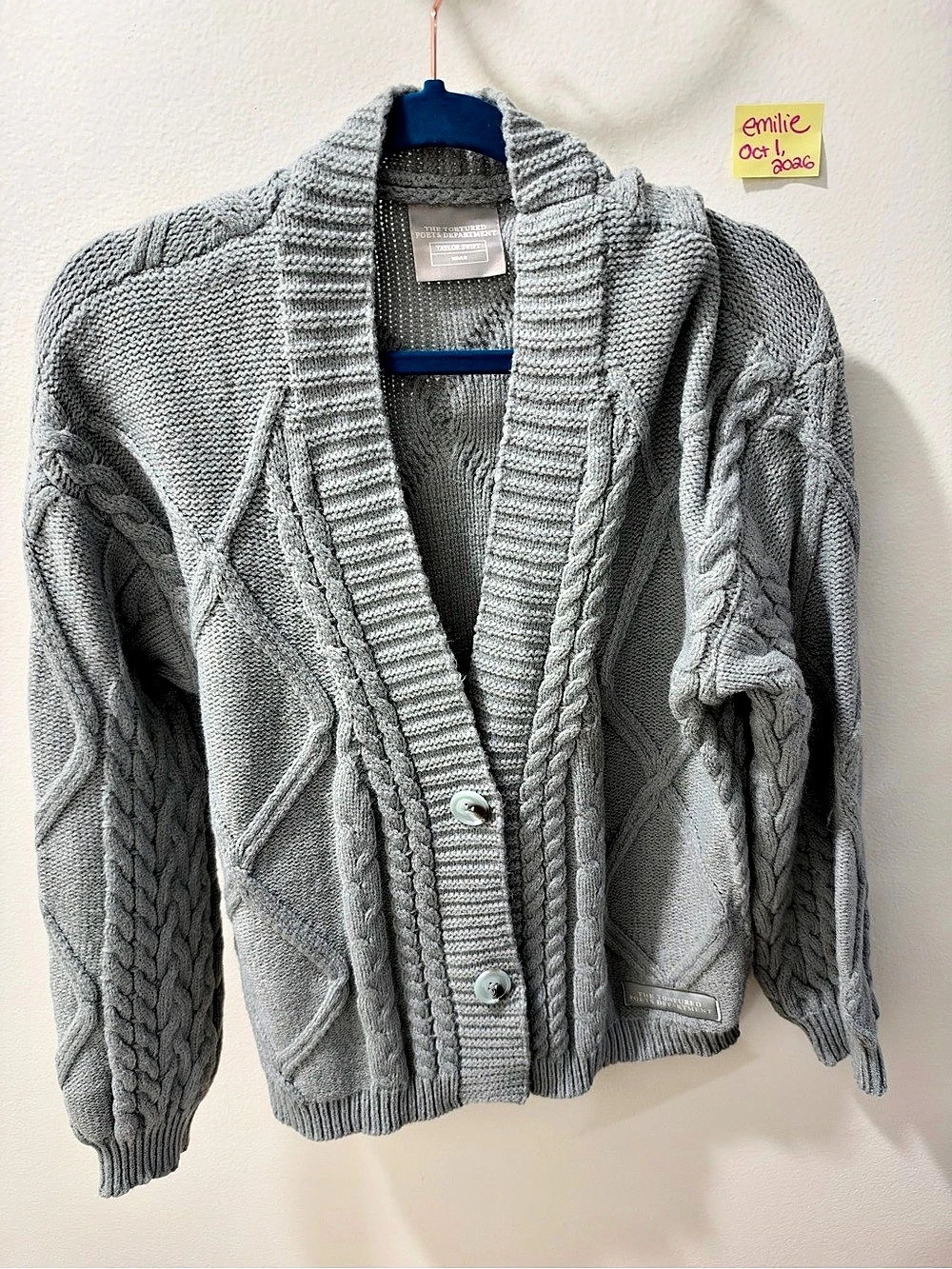Taylor Swift TTPD Cardigan (Official) - The Tortured Poets Department - M/L Grey